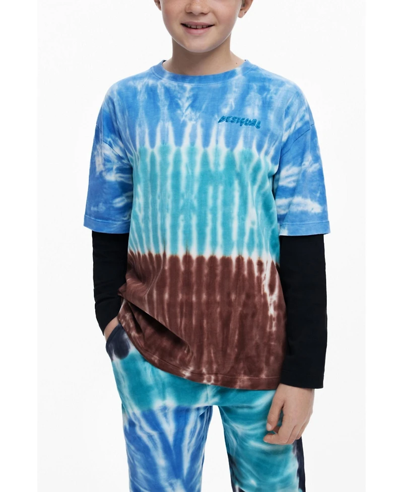 Desigual Boys Boys's Tie-Dye layered effect T-shirt