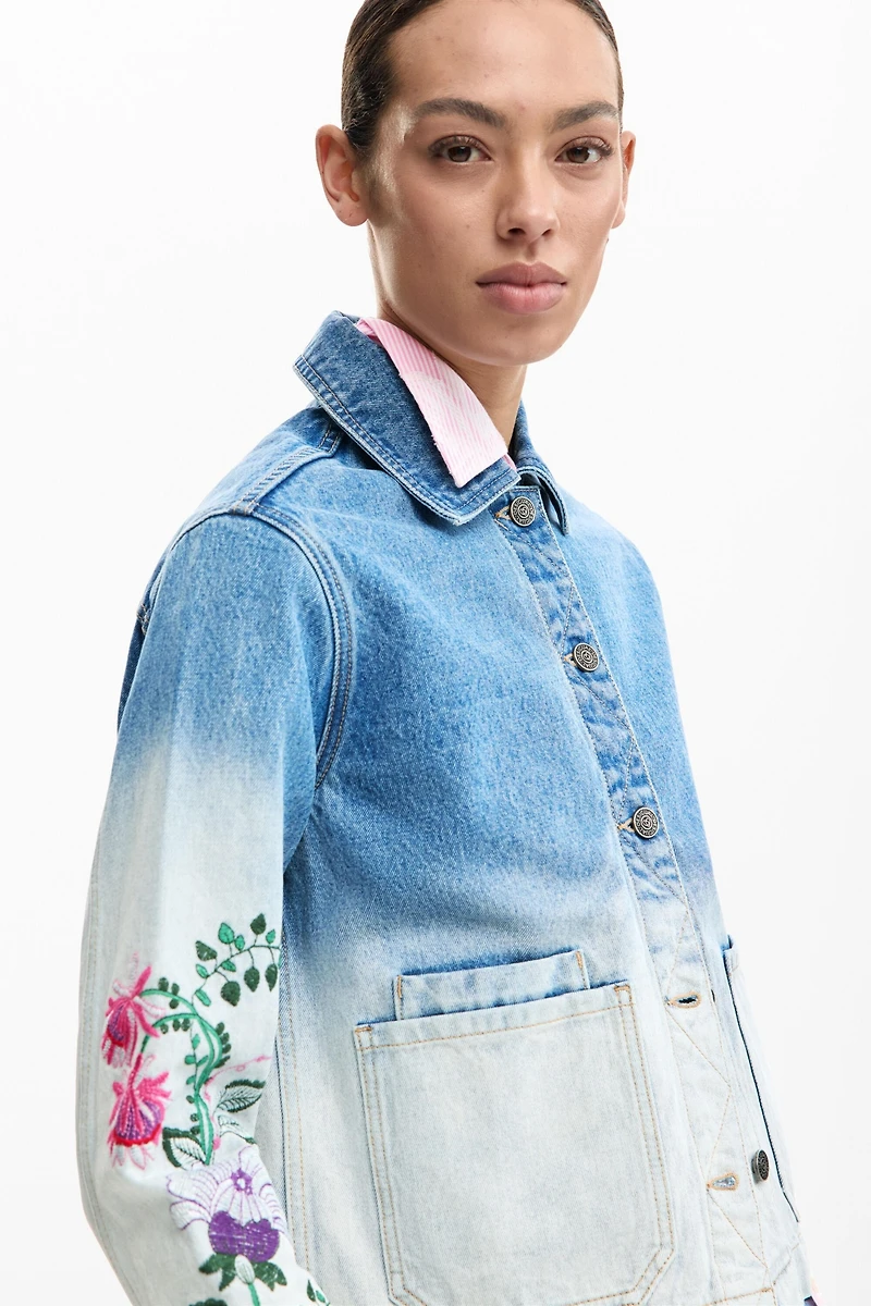 Desigual Women's Denim jacket flowers