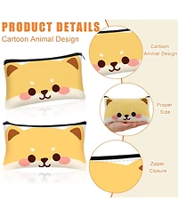 Gnuadz Cute Animal Zipper Pencil Case Canvas Pen Bag Organizer