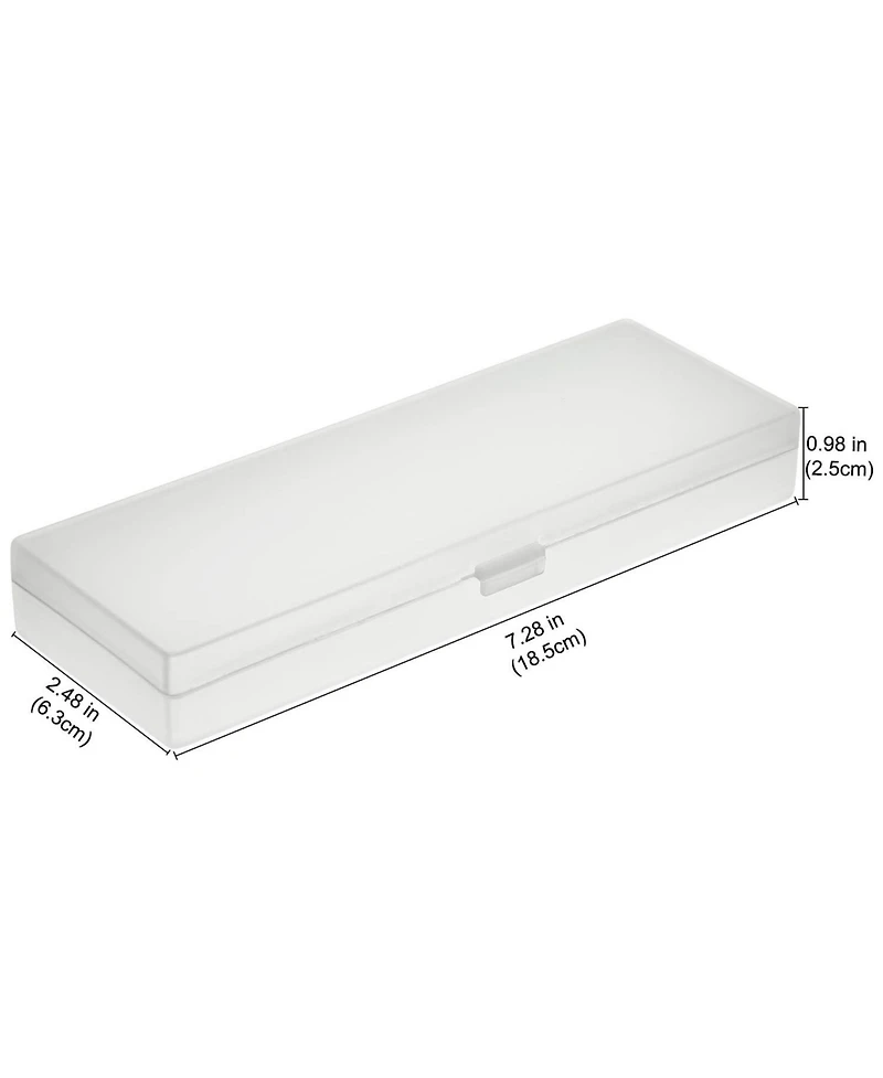 Gnuadz 4 pieces Plastic Pencil Case Hinged Lid Snap Closure Stationery Storage Office