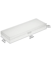 Gnuadz 4 pieces Plastic Pencil Case Hinged Lid Snap Closure Stationery Storage Office