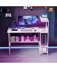 Slickblue Computer Desk 48 Inch with Power Ports and Storage Organizer