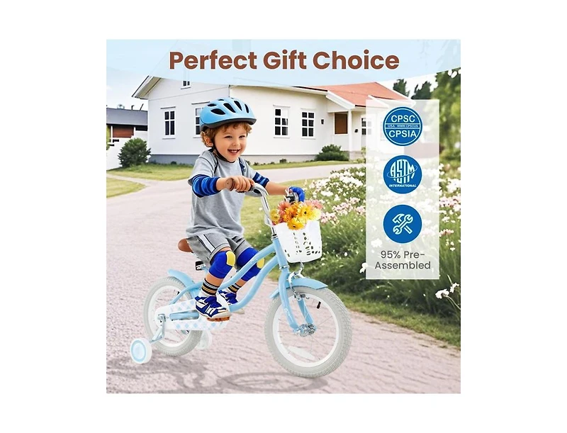 Hongge 16 Inch Kids Bike with Adjustable Handlebar and Seat