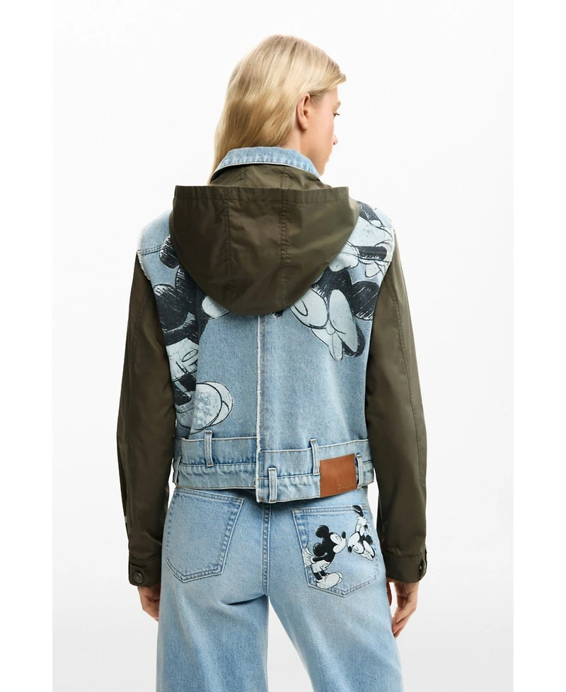 Desigual Women's Bimaterial parka Mickey Mouse