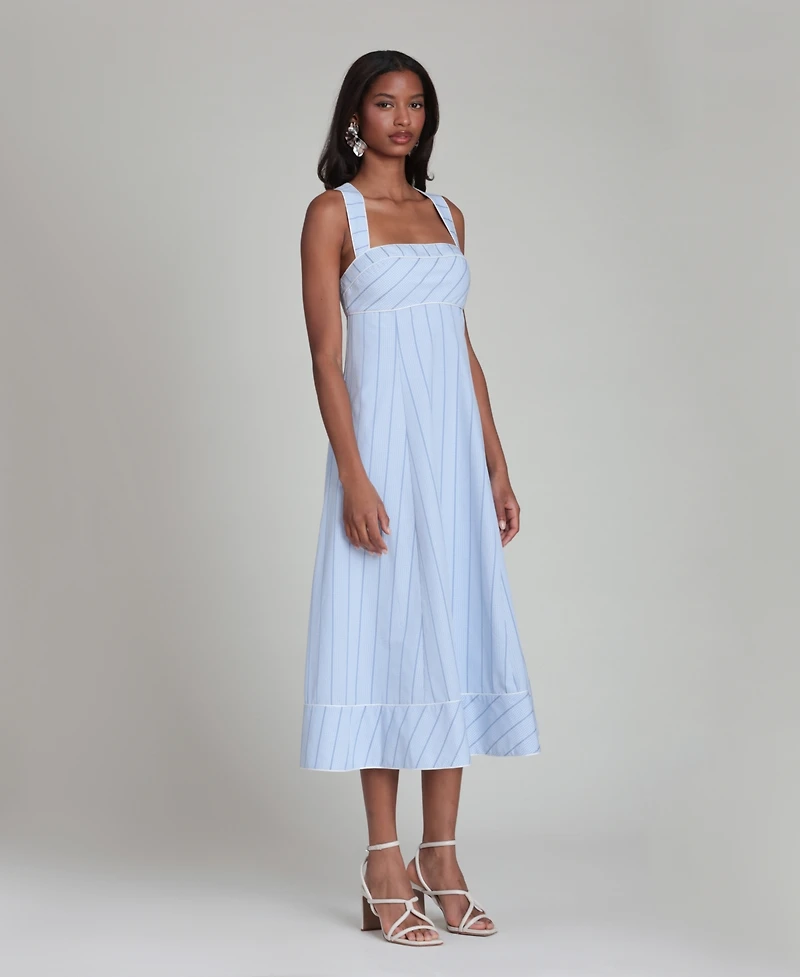 Avec Les Filles Women's Contrast Piping Midi Dress