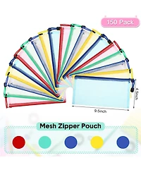 Gnuadz 150 Pack Mesh Zipper Pouch Clear Cosmetic Toiletry Bag Travel Storage Case