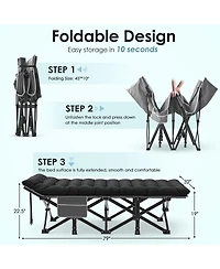 Gnuadz Camping Folding Heavy Duty Sleeping Bed Oxford Outdoor Recreation Gear