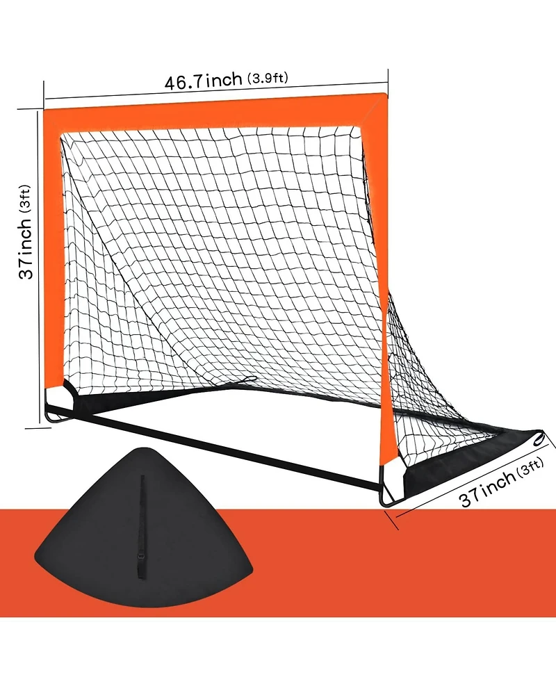Gnuadz 2 Pack, 4'x3' Portable Soccer Goals Pop Up Backyard Indoor Outdoor Sports Gifts