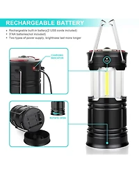 Gnuadz 2 Pack, Camping Lanterns Usb Rechargeable Led Hurricane Lights Flashlight Hiking Emergency