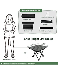 Gnuadz 2 pack Portable Camping Table Folding Beach Outdoor Camping Outdoor Recreation Gear