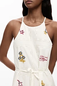 Desigual Women's Embroidered halter dress
