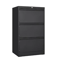 gaomon Lateral Steel Filing Cabinet with 3 Locking Drawers and Card Holder