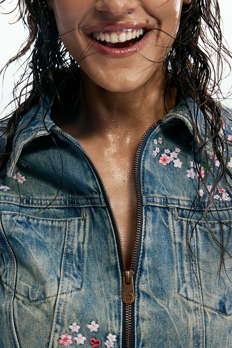 Desigual Women's Embroidered denim jacket