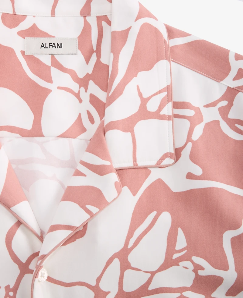 Alfani Men's Short-Sleeve Paperweight Floral Shirt, Macy's Exclusive - Vines