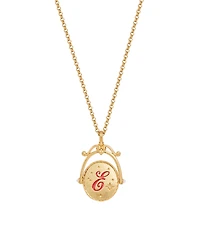 Fable England E Initial Echinacea Gold Spinner Chain Necklace