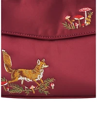 Fable England Women's Fox and Mushroom Embroidered Satin Tote