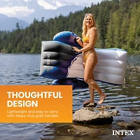 Intex Floating Recliner Inflatable Lake Lounge, Pool Float Chair w/ Cup Holders