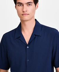 Alfani Men's Short-Sleeve Paperweight Solid Shirt, Macy's Exclusive