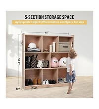 gaomon Mobile 8-Compartment Storage Cubby Cabinet for Classroom Organization