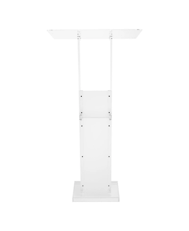 Sugift Podium Stand, 50" Acrylic Lectern, Portable Laptop Desk, for Classroom