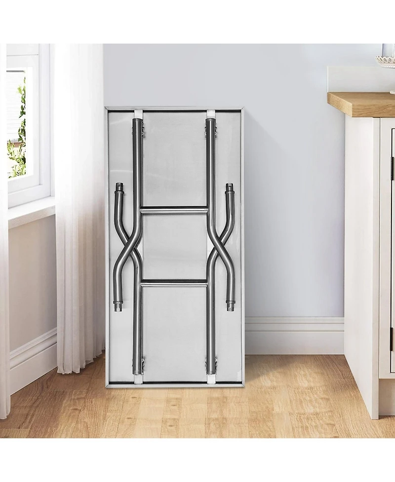 Sugift Folding Commercial Prep Table, 48 x 24 Inch, Stainless Steel, 300 lbs Capacity