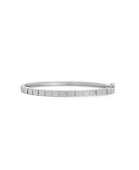 The Lovery Ribbed Cz Bangle Sterling Silver