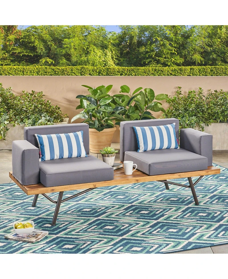 Simplie Fun Ultra-Stylish Acacia Wood Patio Sofa for Comfort and Elegance