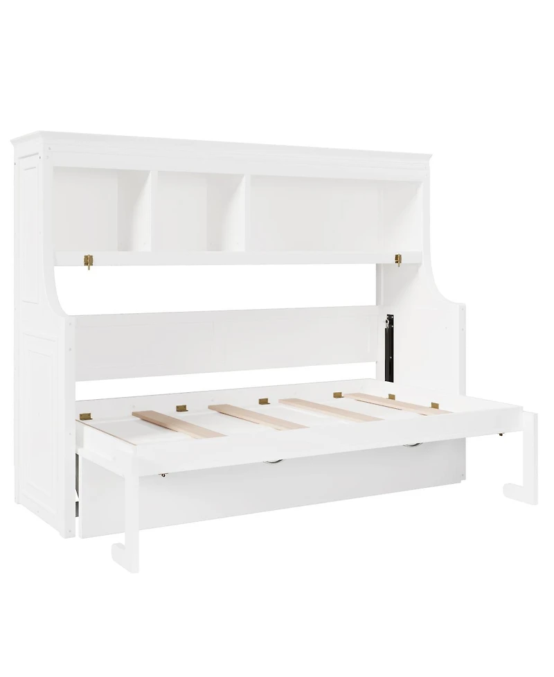 Streamdale Furniture Twin Size Murphy Bed with Desk and Storage Shelves