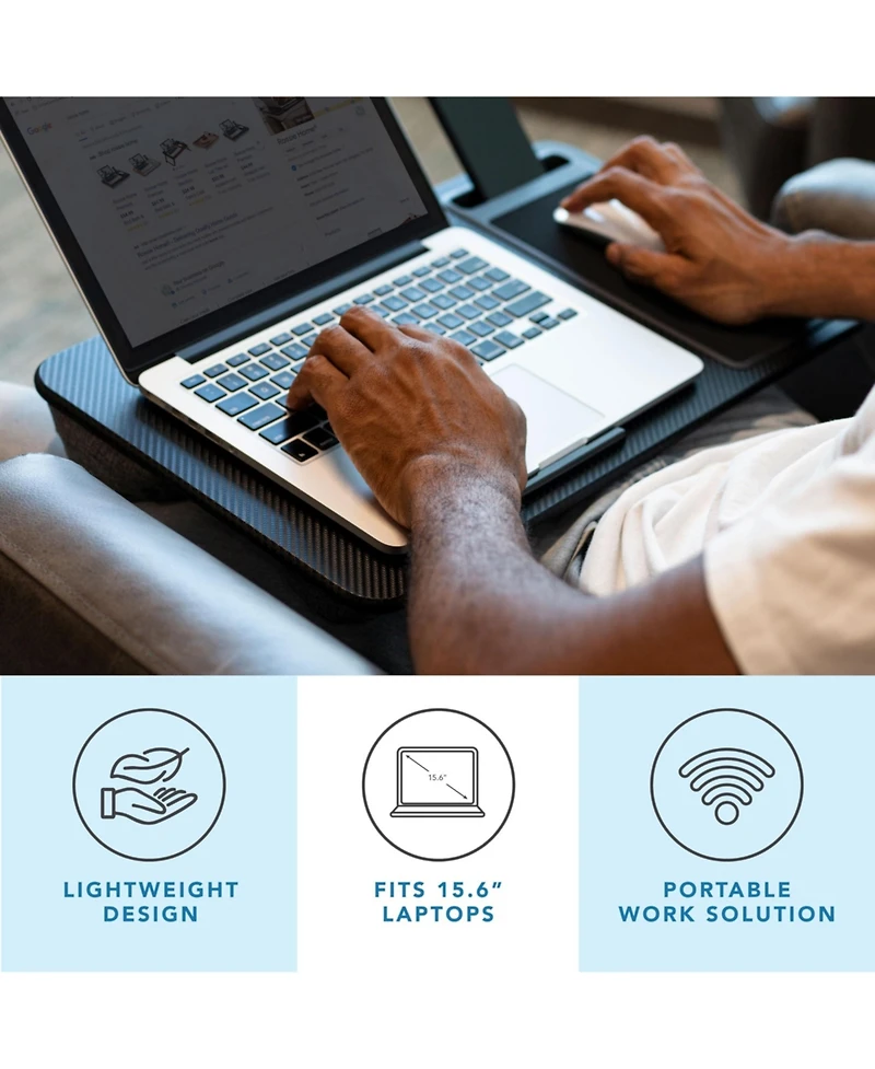 Gnuadz 15.6" Home Office Lap Desk With Device Ledge Mouse Pad Phone Holder