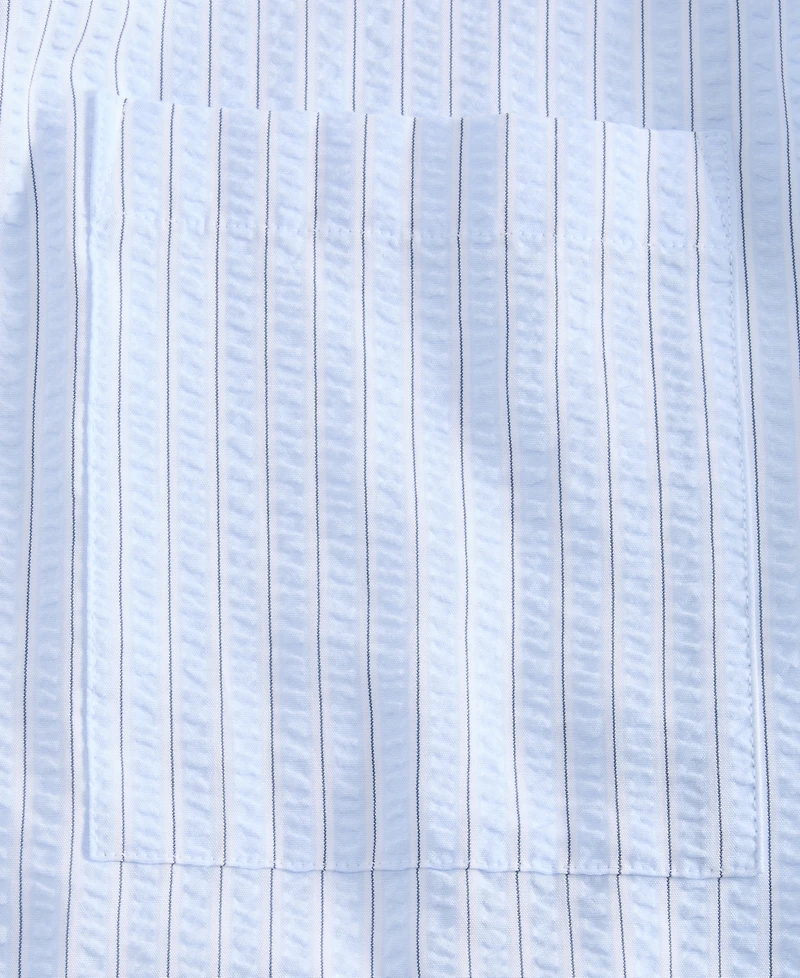 Alfani Men's Long-Sleeve Puckered Stripe One Pocket Shirt, Macy's Exclusive
