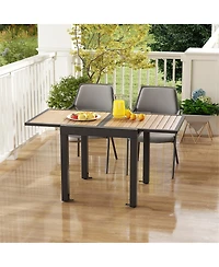 Gymax 31.5''-63'' Extendable Patio Table L-shaped Brace Included for Fixation Outdoor