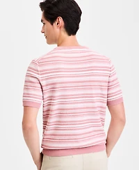 Alfani Men's Short-Sleeve Stripe Crewneck Sweater Tee, Macy's Exclusive