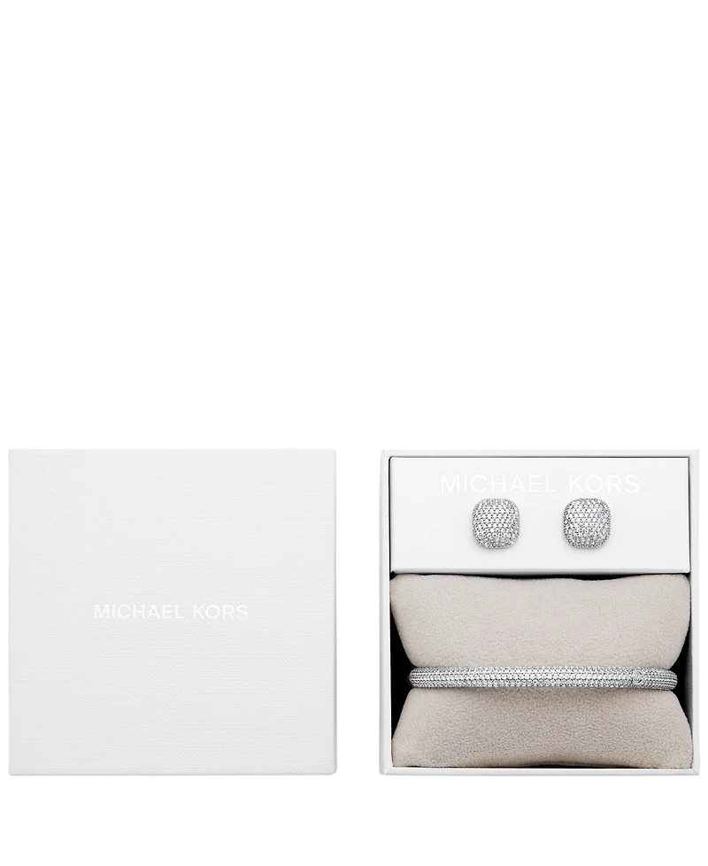 Michael Kors Pave Bangle Bracelet and Earring Set