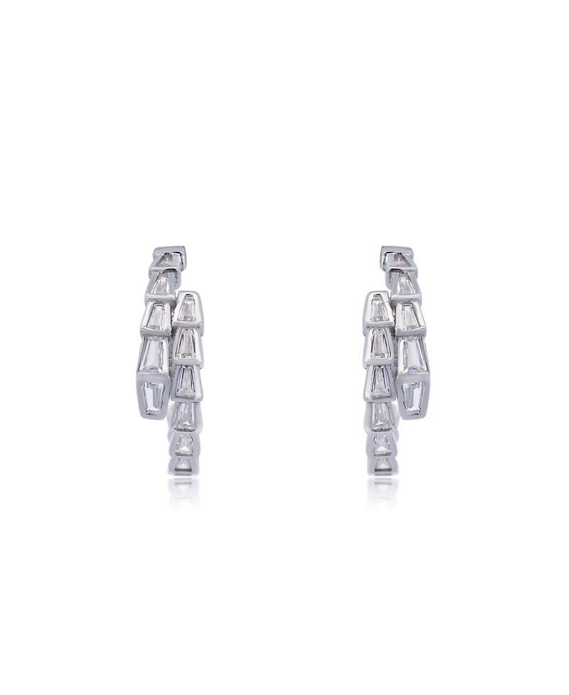 The Lovery Cz Snake Hoop Earrings Sterling Silver