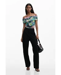 Desigual Women's Floral boat neck t-shirt