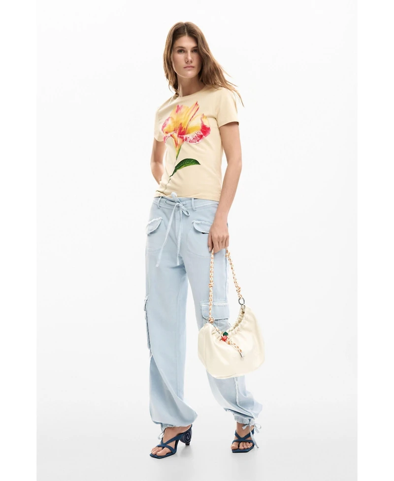 Desigual Women's Large flower T-shirt