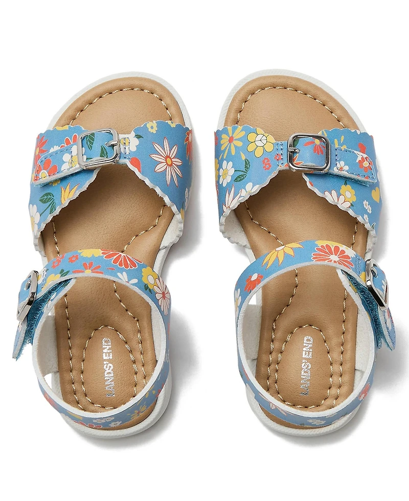 Lands' End Little Girls Easy On Scalloped Sandals