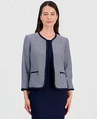 Le Suit Women's Zipper-Pocket Open Cardigan & Empire-Seamed Dress
