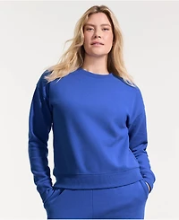 Lands' End Women's Relaxed Serious Sweats Long Sleeve Crewneck Sweatshirt