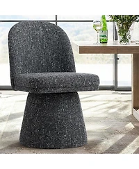 Maison Boucle Textured Upholstered Swivel Dining Side Chair, Armless 1 Piece