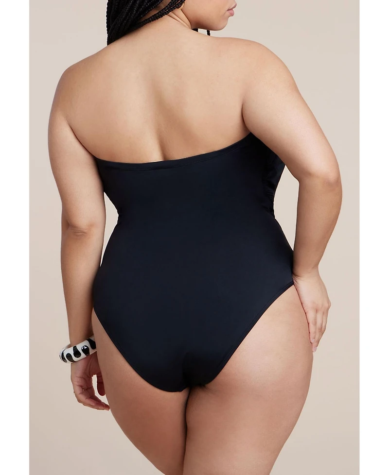 Eloquii Women's Crossover Strapless One Piece