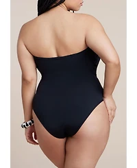 Eloquii Women's Crossover Strapless One Piece