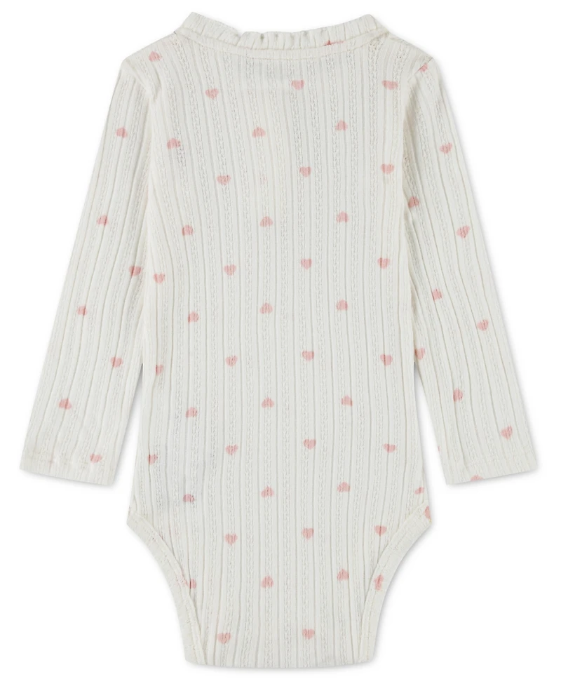 Abercrombie kids Baby Girls' Ruffle Henley Long-Sleeve Bodysuit