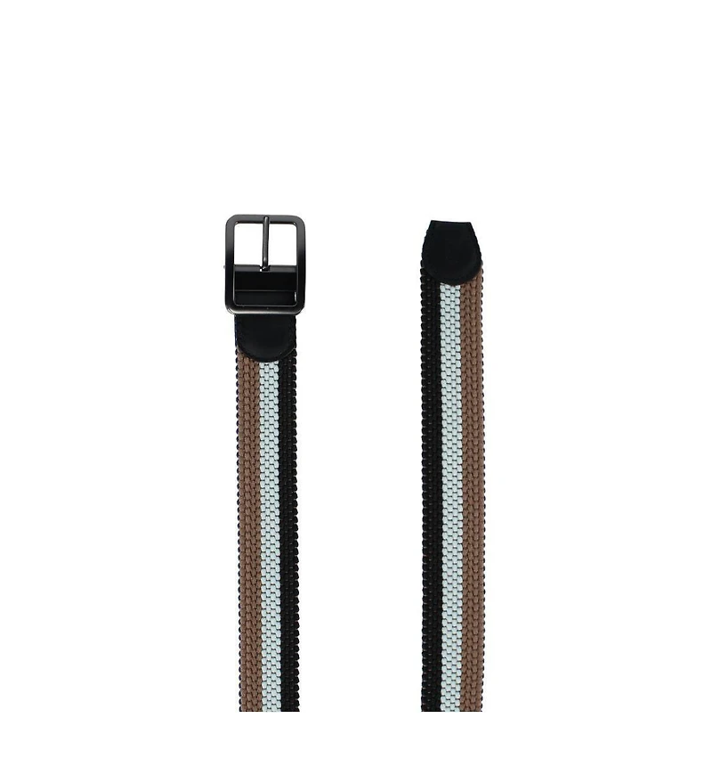 Trafalgar Men's Matias Stripe Reversible Braided Casual Golf Belt