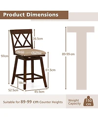 Gouun 24 in Upholstered Counter Height Bar Stools Set of 2