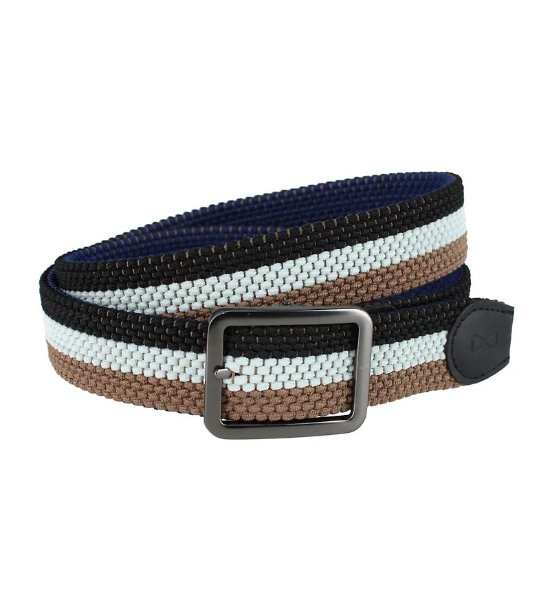 Trafalgar Big & Tall Matias Stripe Reversible Braided Casual Golf Belt