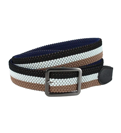 Trafalgar Big & Tall Matias Stripe Reversible Braided Casual Golf Belt