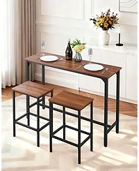 Sugift Bar Table, 3PCS 47 Set, Pub Table with Stools for Office and Mini Bar