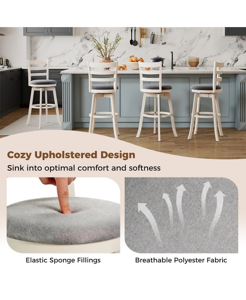 Gouun 30.5 in Swivel Counter Height Bar Stools Set of 2