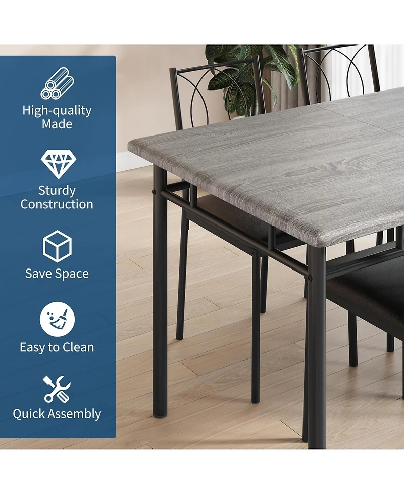 gaomon Dining Table Set for 4, Small Kitchen with Upholstered Chairs, Farmhouse Wood Chairs Room, Spaces